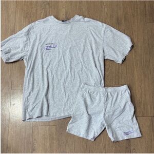 Gray T-Shirt and Shorts Set